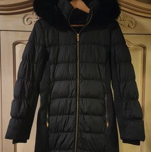 Down and Fur Puffer Coat